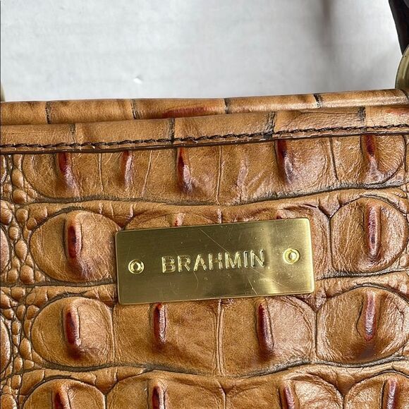 Brahmin Asher Toasted Almond Crocodile Embossed Satchel Shoulder Bag - Picture 3 of 14